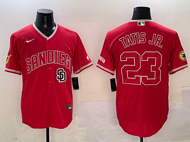 Men San Diego Padres #23 Tatis jr Red Jointly Name Game Nike 2025 MLB Jersey style 2